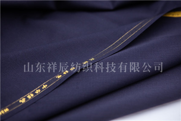 藏青毛涤贡丝锦50W/50P 90s/2*2，330g/m